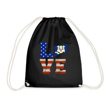 Dear connecticut gift - Drawstring Bag - black - Front
