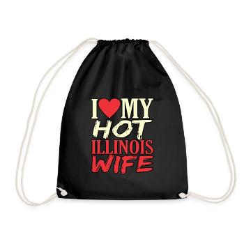 Illinois Woman Gift - Drawstring Bag - black - Front