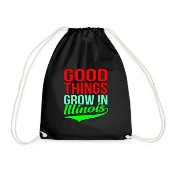Grow In Illinois Gift - Drawstring Bag - black - Front