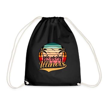 Cadeau de voyageur de l’Illinois - Sac de sport léger - noir - Devant
