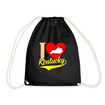 I Herz kentucky geschenk - Turnbeutel - Schwarz - Vorne