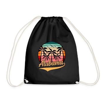 Alabama travel gift - Drawstring Bag - black - Front