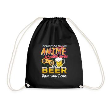 Anime Jeux Vidéo Bière Cadeau - Sac de sport léger - noir - Devant