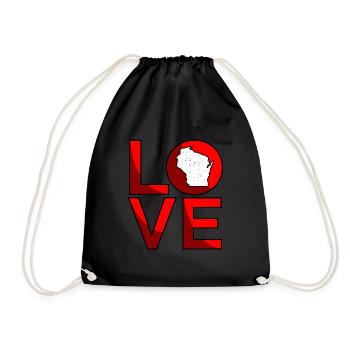 Liebe Wisconsin Geschenk - Turnbeutel - Schwarz - Vorne