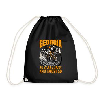 Visit to Georgia Gift - Drawstring Bag - black - Front