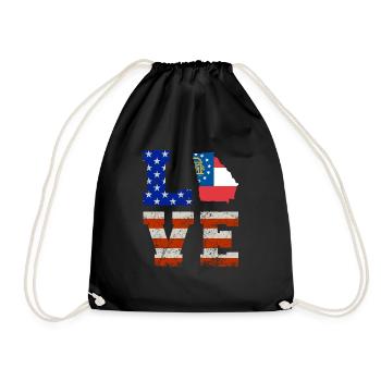 Cher cadeau de drapeaux georgia Usa - Sac de sport léger - noir - Devant
