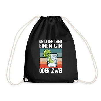 Gin - Turnbeutel - Schwarz - Vorne