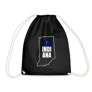 Indiana house gift - Drawstring Bag - black - Front