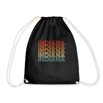 Indiana resident gift - Drawstring Bag - black - Front