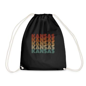 Kansas resident gift - Drawstring Bag - black - Front