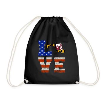 Dear maryland gift - Drawstring Bag - black - Front