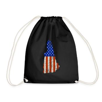 New Hampshire Home Usa flag gift - Drawstring Bag - black - Front