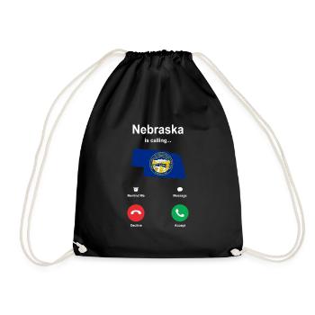 Visit Nebraska Gift - Drawstring Bag - black - Front