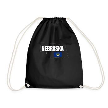 Nebraska travel gift - Drawstring Bag - black - Front