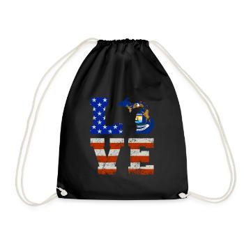 Dear Michigan Us flag gift - Drawstring Bag - black - Front