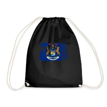 Michigan Travels Gift - Drawstring Bag - black - Front