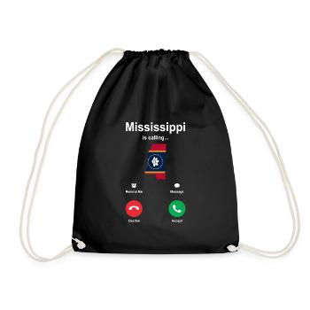 Visit to Mississippi Gift - Drawstring Bag - black - Front