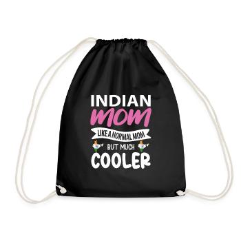 Indian Mother Gift - Drawstring Bag - black - Front