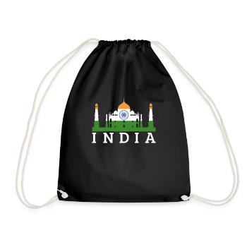 Beautiful Taj Mahal Gift - Drawstring Bag - black - Front