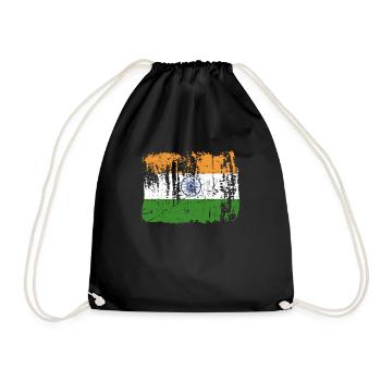 India Pride Gift - Drawstring Bag - black - Front