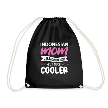 Indonesien Mama Geschenk - Turnbeutel - Schwarz - Vorne