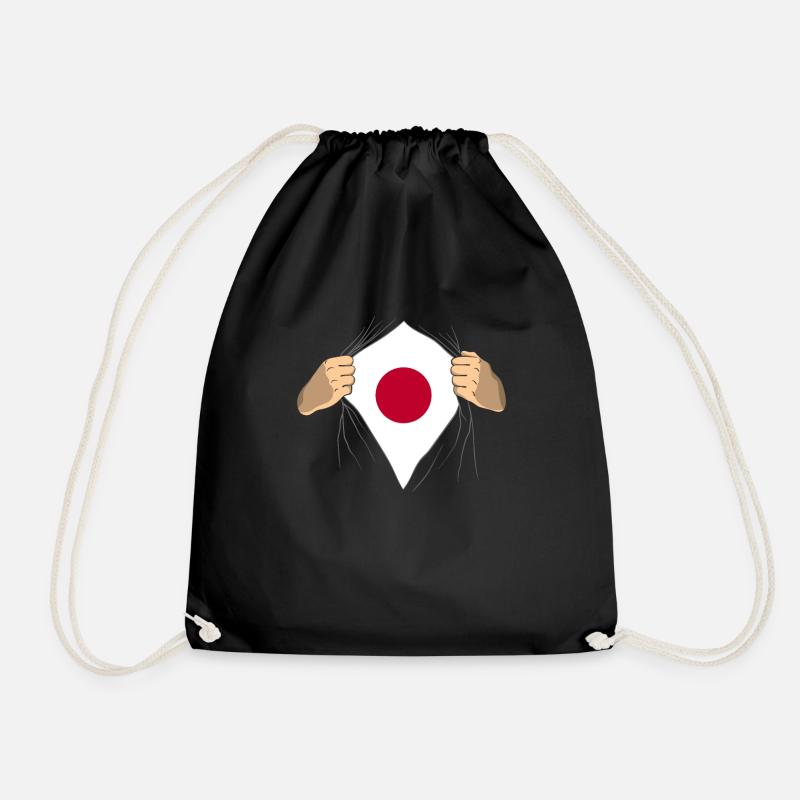 Proud Japan gift - Drawstring Bag - black