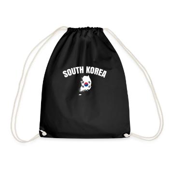 South Korea Hometown Gift - Drawstring Bag - black - Front
