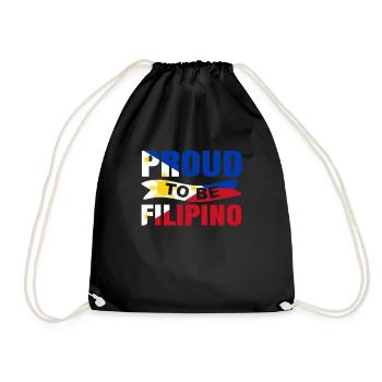 Proud to be a Filipino gift - Drawstring Bag - black - Front