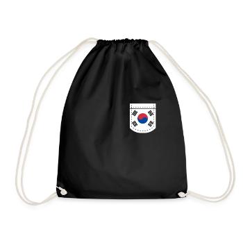 South Korea Pocket Gift - Drawstring Bag - black - Front