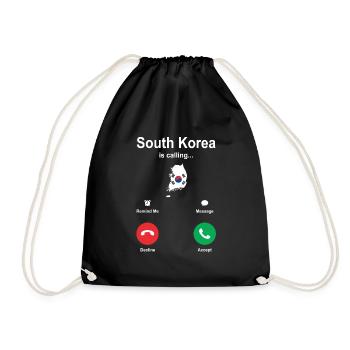 Adventurer South Korea Gift - Drawstring Bag - black - Front