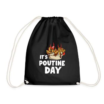 Kanadische Poutine Pommes Frites Mittagessen - Turnbeutel - Schwarz - Vorne