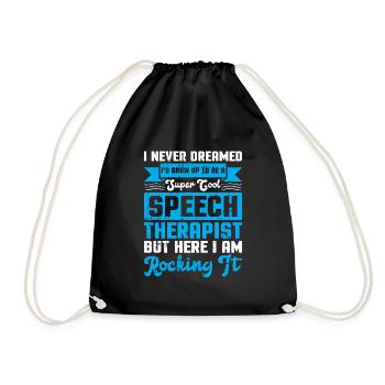 Sprachtherapeut Logopäde Geschenk - Turnbeutel - Schwarz - Vorne