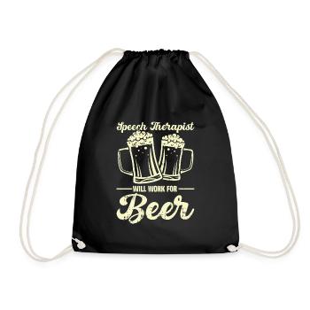 Sprachtherapeut Logopäde Geschenk - Turnbeutel - Schwarz - Vorne