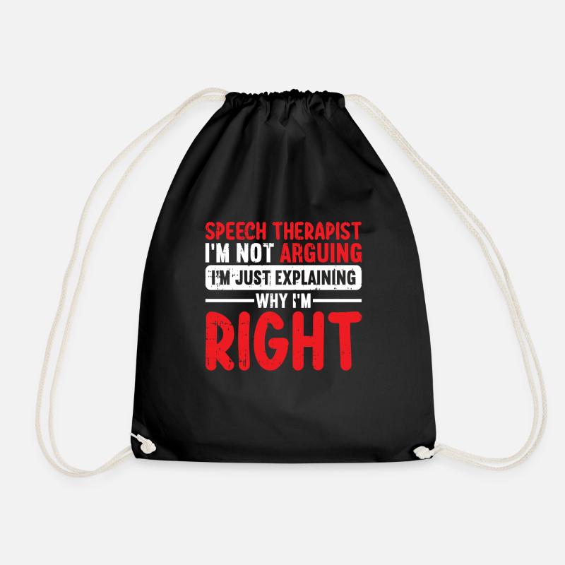Sprachtherapeut Logopäde Geschenk - Turnbeutel - Schwarz