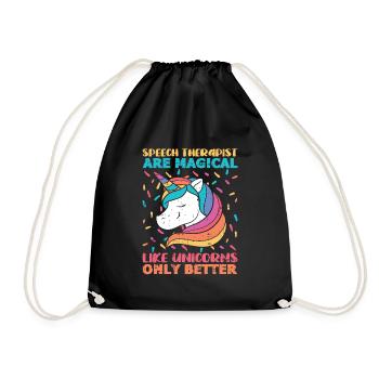 Sprachtherapeut Logopäde Geschenk - Turnbeutel - Schwarz - Vorne