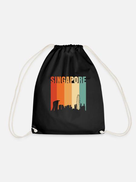 Singapur - Turnbeutel - Schwarz