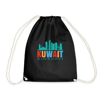Kuwait - Turnbeutel - Schwarz - Vorne