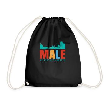 Male Maldives - Drawstring Bag - black - Front