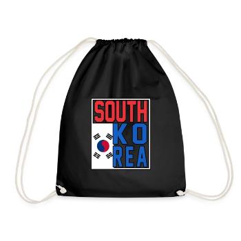Südkorea - Turnbeutel - Schwarz - Vorne