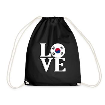 Südkorea - Turnbeutel - Schwarz - Vorne