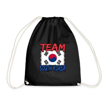 Südkorea - Turnbeutel - Schwarz - Vorne