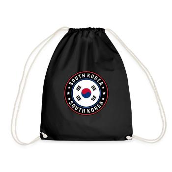 Südkorea - Turnbeutel - Schwarz - Vorne