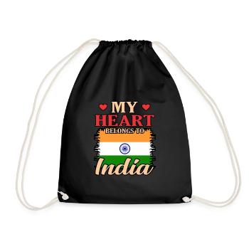 India - Drawstring Bag - black - Front