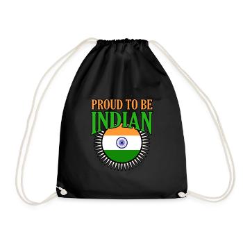 India - Drawstring Bag - black - Front
