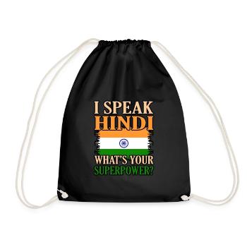 India - Drawstring Bag - black - Front