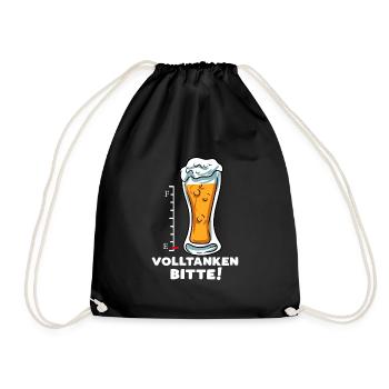 Volltanken Bitte - Turnbeutel - Schwarz - Vorne