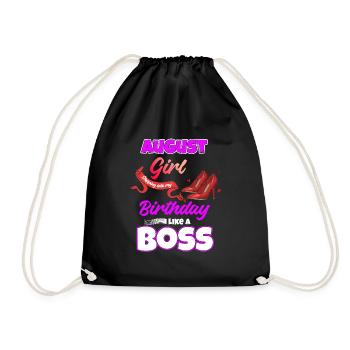 August Geburtstags Lustiges Geschenk - Turnbeutel - Schwarz - Vorne