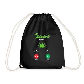 Cannabis Rauchen - Turnbeutel - Schwarz - Vorne