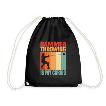 Hammer throw - Drawstring Bag - black - Front