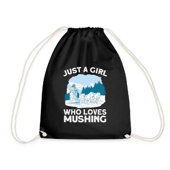 Sled Dog Racing Sled Dog Gift - Drawstring Bag - black - Front